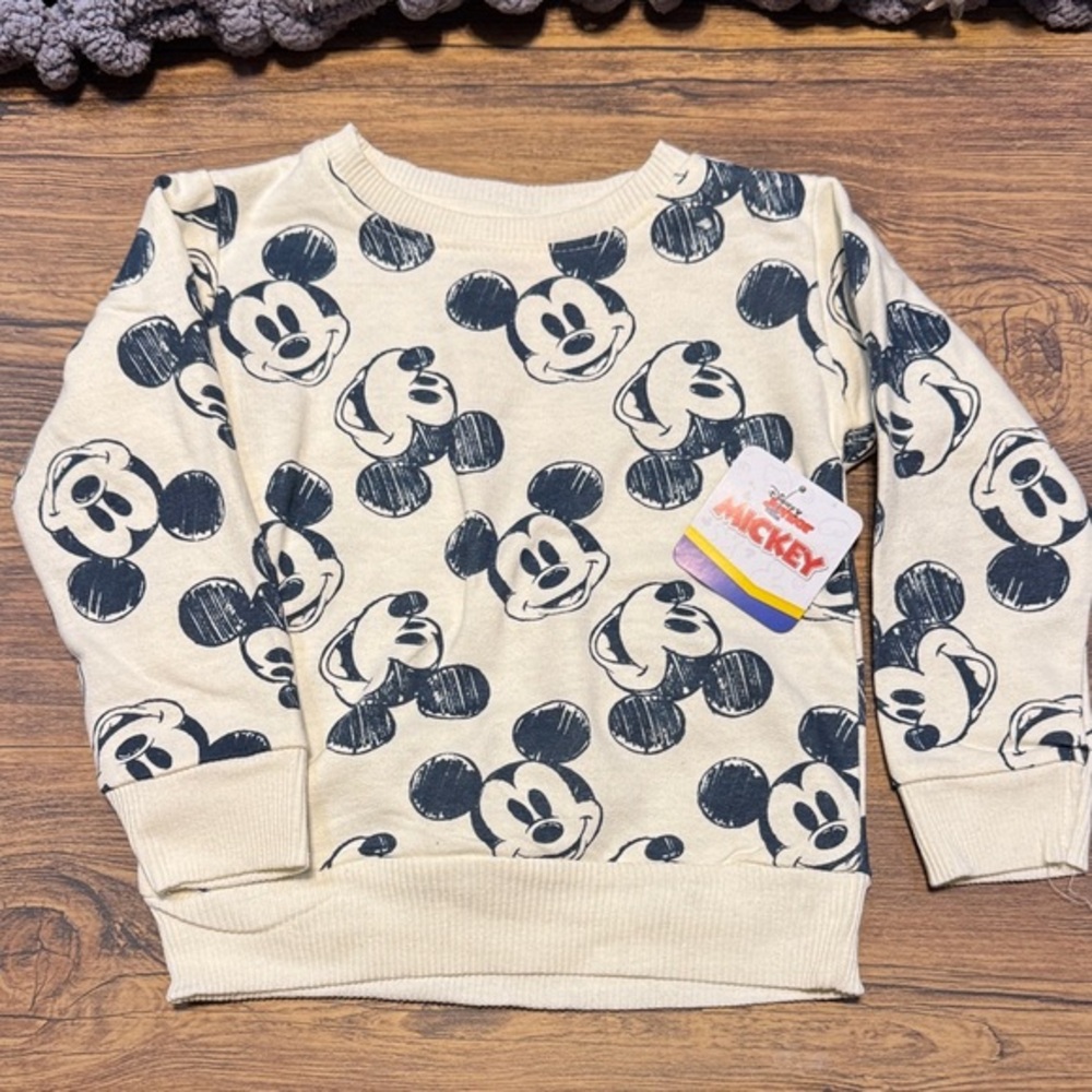 Disney Mickey Mouse Kids Cream and Black Hoodie